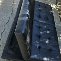 Small Used Futon Couch Bed Black Material  25 Dollars