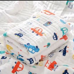100% Cotton Baby Bath Towel Blanket 6-Layer Muslin Gauze Swaddle for Newbor