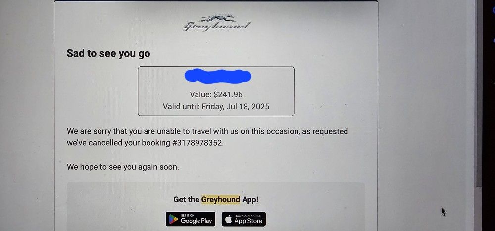Discounted GREYHOUND Rail Coach Vocher ($125 For $241.96)