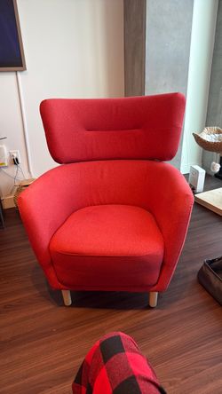 IKEA Red High-Back Accent Chair – Modern & Comfortable