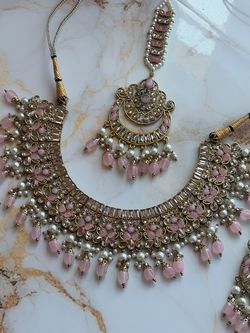 Pink Kundan Bridal Jewelry Set