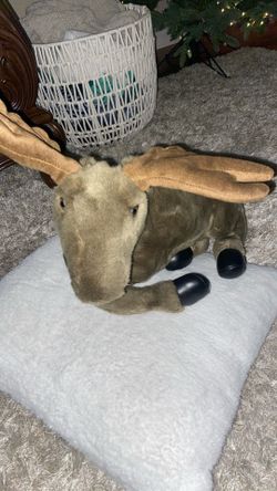 A plush moose stuffed animal 18”