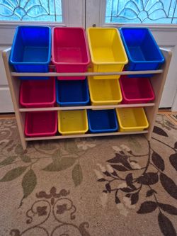 Toy Shelf with Removable Bins