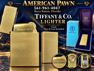 Vintage Tiffany & Co. Gold Tone Lighter w/ Original Box & untested