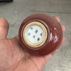 Antique Chinese Seal Paste Box W Apocryphal Kangxi Mark Peach Blossom Qing