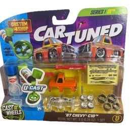 Car Tuned Custom Shop Orange 1987 Chevy C10 U-Cast Series 1 Custom 23 Piece Kit