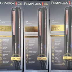 Brandnew Remington Pro 1" Pearl Ceramic Flat Iron with Soft Touch Finish and Digital Controls, Hair Straightener, Pink/Black, S9510 