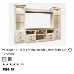 4 Pcs Entertainment Center With Tv Stand 