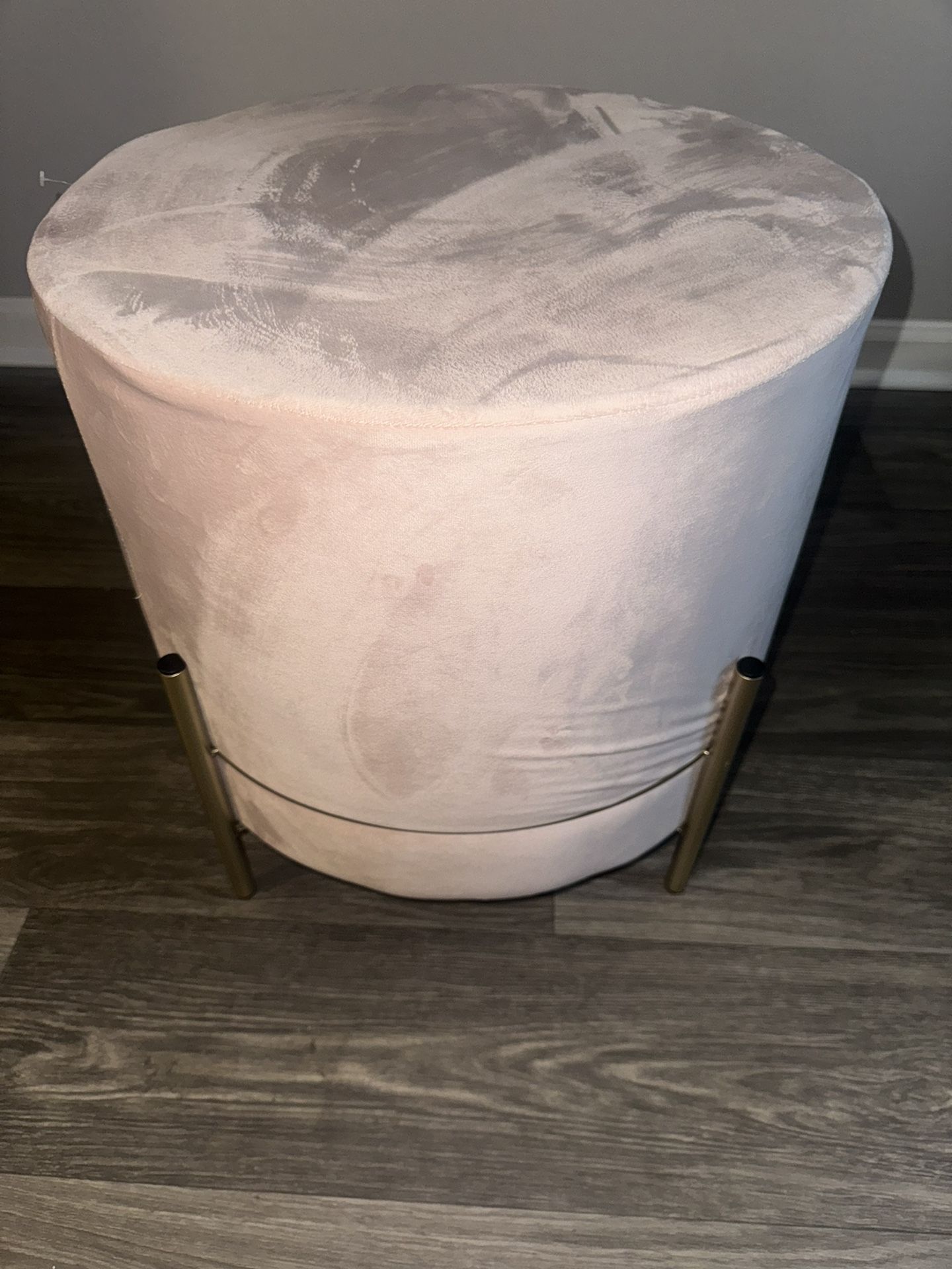 Light Pink & Gold Ottoman