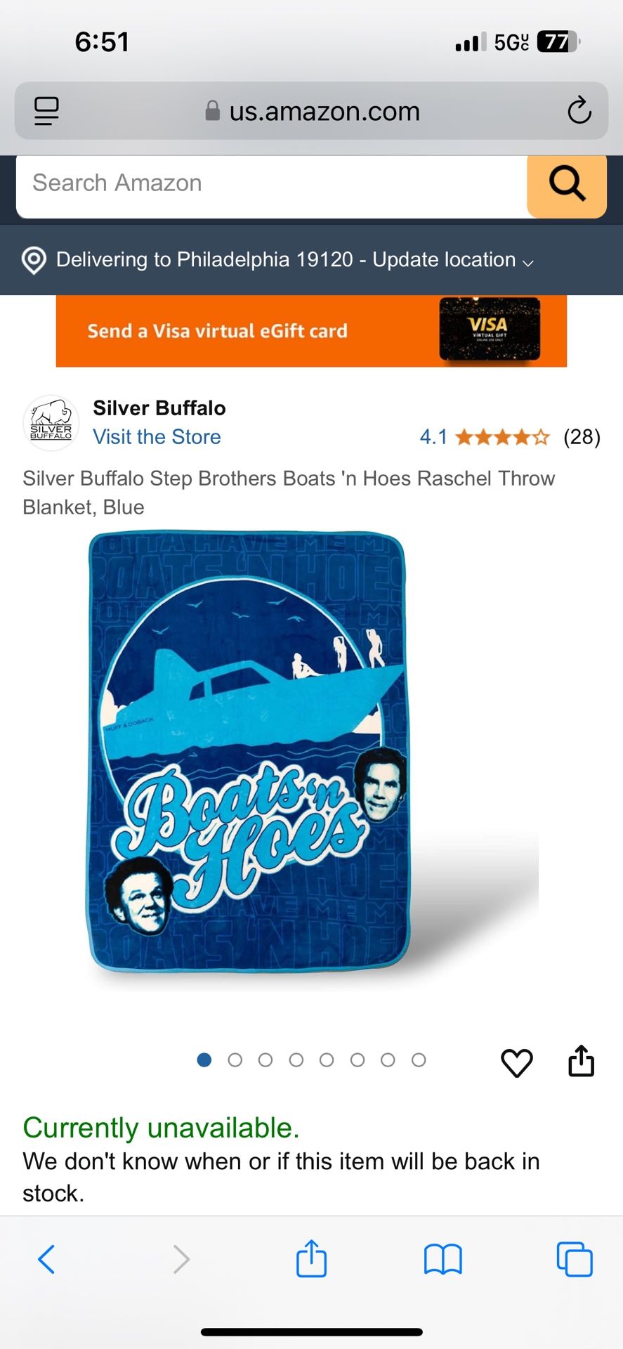 Silver Buffalo Step Brothers Boats 'N Hoes Throw Blanket