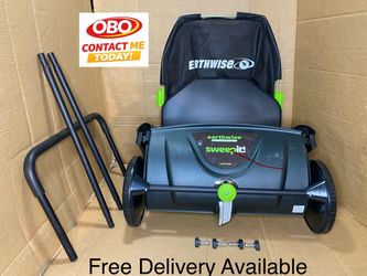 OBO Earthwise LSW70021 21-Inch Width Leaf & Grass Push Lawn Sweeper, Black