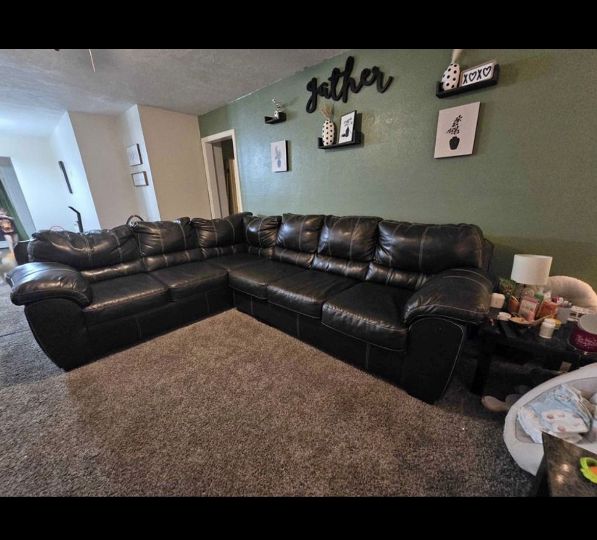 Faux Leather Couch