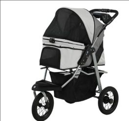 PawHut Three-Wheel Pet Stroller