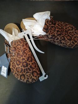 Leopard Print Slide Sandals Size 9.5