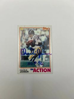 Charlie Joiner 1982 Topps “In Action” Signed Card