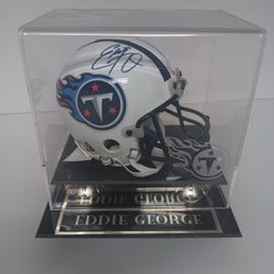 Titans Signed  Mini Helmet Eddie Morre 