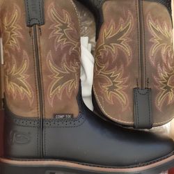 Justin Driller Black Water Buffalo Boots