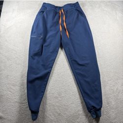 Figs Livingston Scrub Pants Women’s Medium Technical Blue Joggers Stretch #922