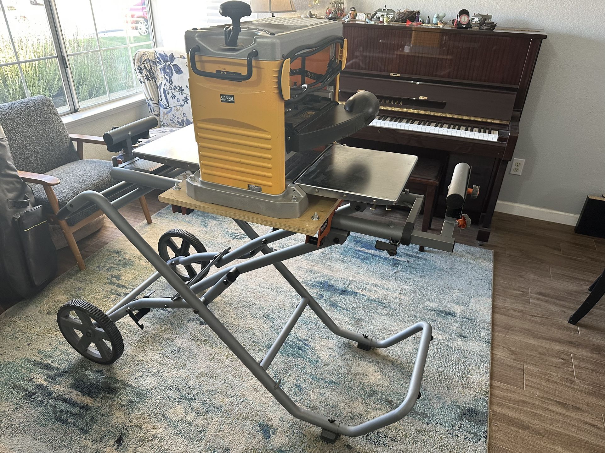 Rigid miter saw utility table w/ dewalt Dw734 planer excellent condition