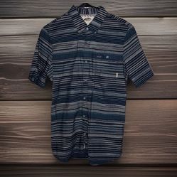 Vans Off The Wall Men's Short Sleeve Button Down Plaid Shirt Size Medium, Blue M