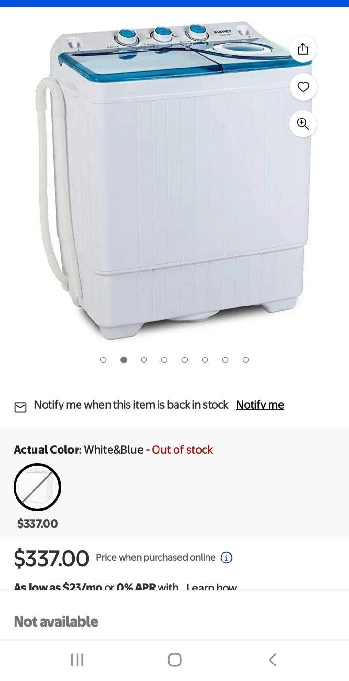 NIB( Never Opened)26 Lb Top Load Twin Kuppet Compact Washing Machine With Built In Drain Pump