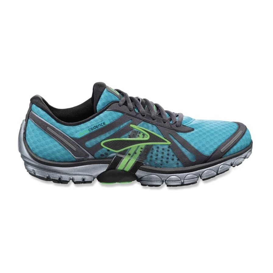 BROOKS Womens Scuba Blue/Anthrac/Brite Green PureCadence Road Running Sneakers