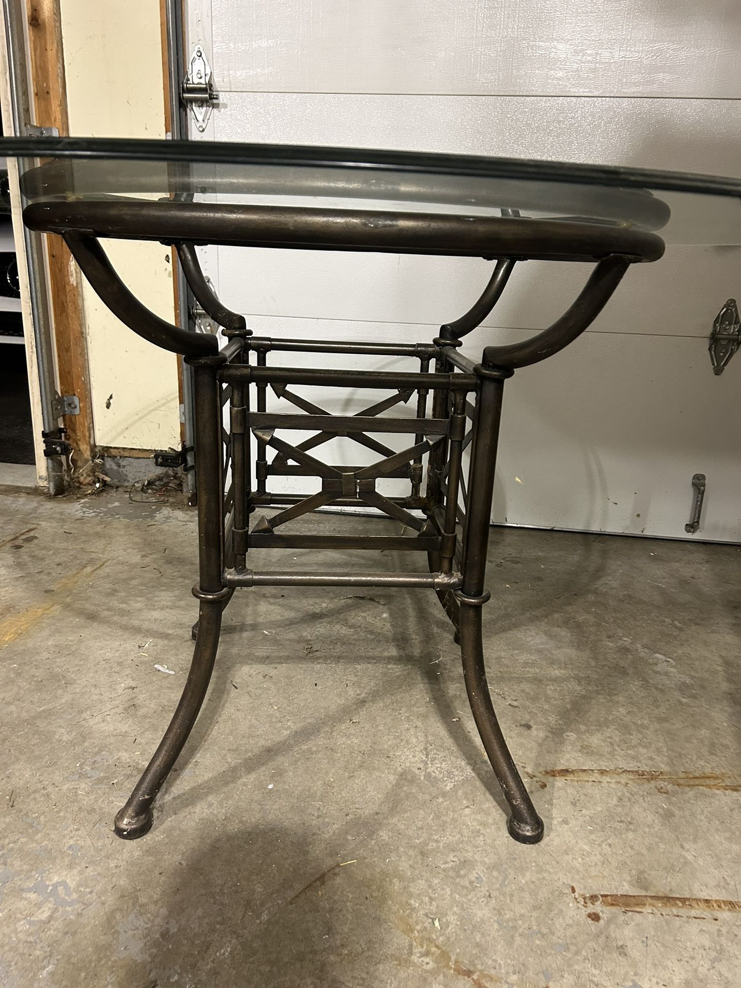 Metal And Glass Dining Table