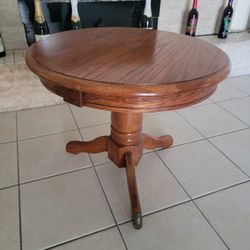 Oak Pedestal End Table