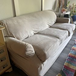 Cotton Knit Sofa (Grey, Floral) Used