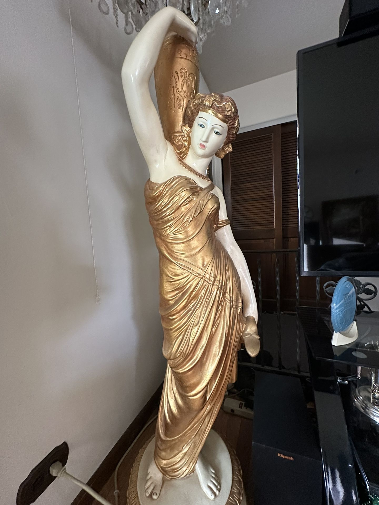 Gorgeous European Sculpture Lamp-Rebekah at the Well