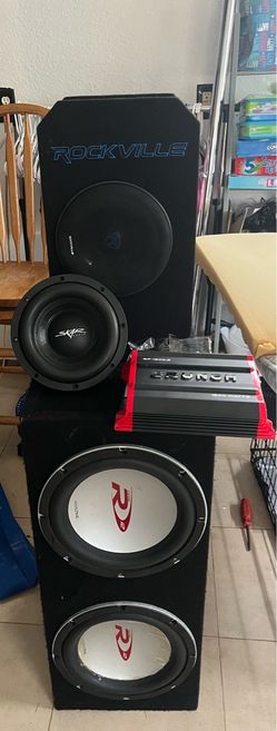 Alpine 12s / Crunch amp / Skar 8” sub / Rockville Sub for sale