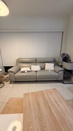 Leather Power recline sofa