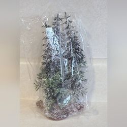 3 frosted Miniature trees for Christmas village 