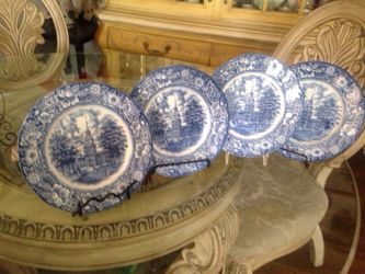Fine Liberty Blue dishes, set of four.