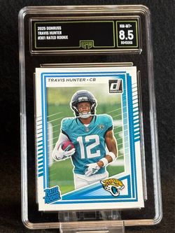 2025 Donruss 💥 Travis Hunter 💥 Rated Rookie GMA 8.5 NM-MT+ 💎 - Jacksonville Jaguars