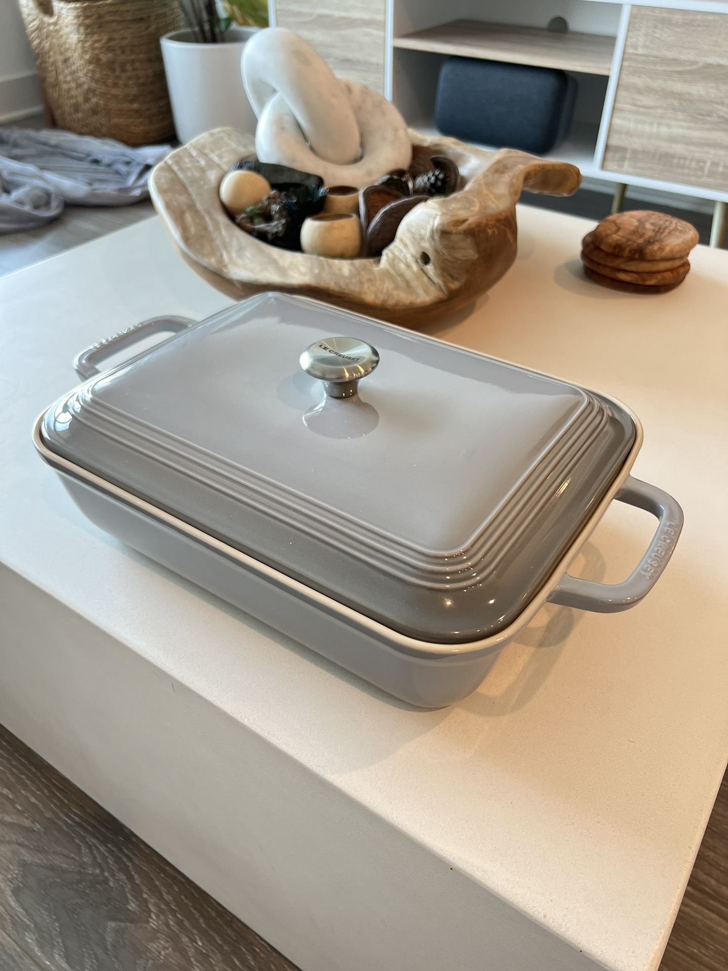 NEW Le Creuset San Francisco Stoneware Rectangular Covered Baker, 4-Qt.