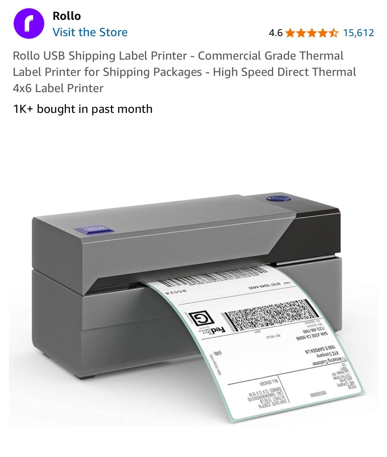 Rollo Shipping Label printer