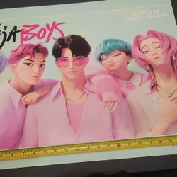 NEW KPOP DEMON HUNTERS SAJA BOYS POSTER Meaures 24in Across & 18in Long For $4
