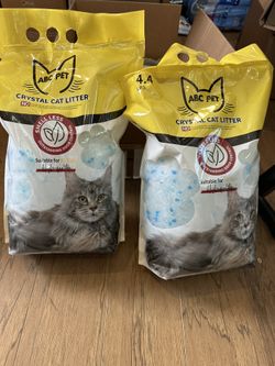 Cat Litter Crystals No Clumping Odor Control Kitty Litter Non-Clumping No scooping Low Dust, Low Tracking, Dehydrates Waste - 8.6 lbs (2 x 4.4 lb Pack
