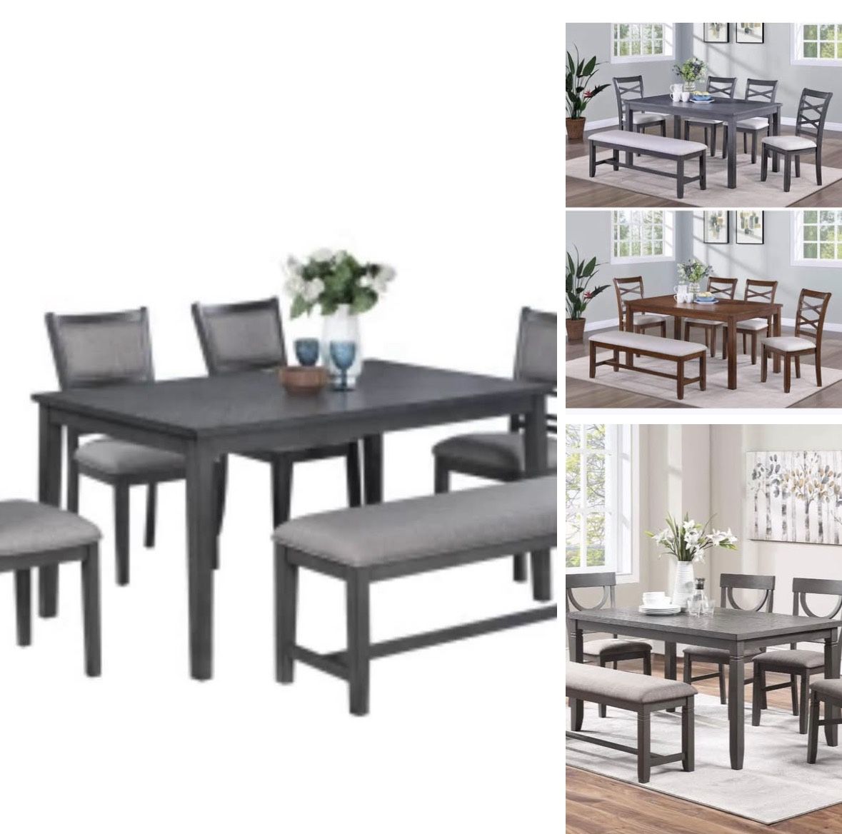 Dining Table Set With Chairs And Bench 