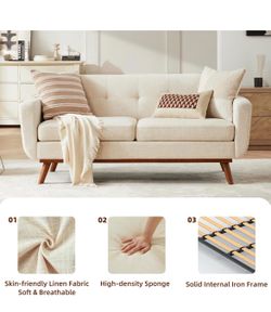 65.2” W Beige Loveseat