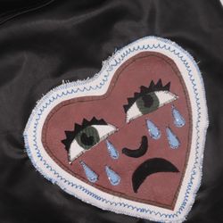 Crying Heart Faux Leather Jacket