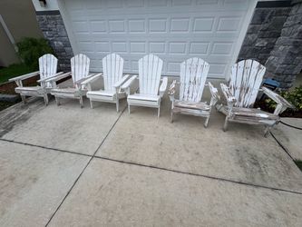 Wooden Adirondack Chairs – 2 New, 4 Used – Great Deal!
