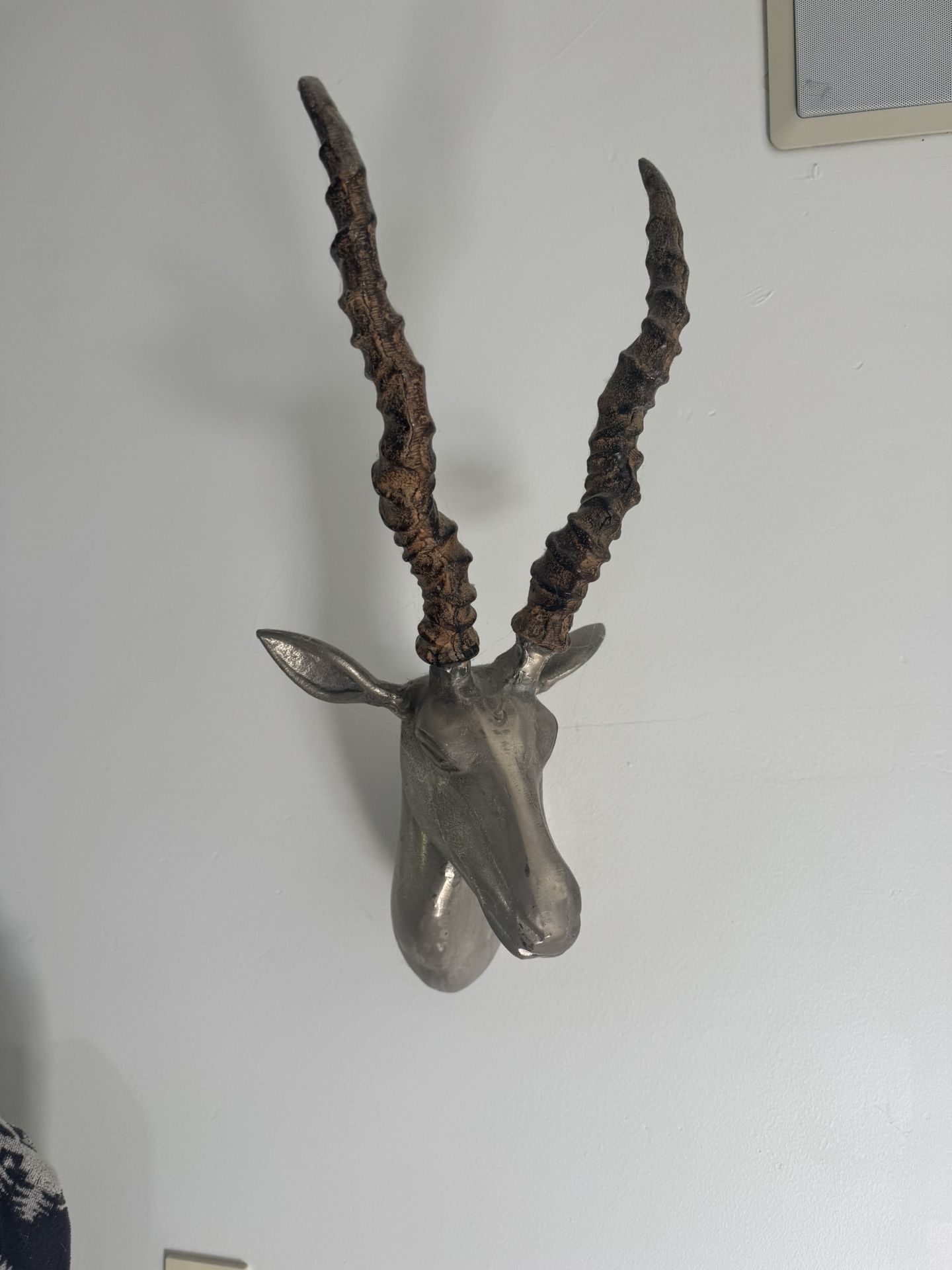 Cast Metal Wall Mounted Gazelle Statue