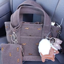 Madden Girl Dachshund Mini Tote with Charms