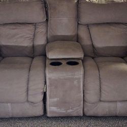 Light Brown Recliner Loveseat & Couch