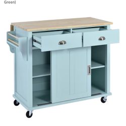 Kitchen Island Teal 