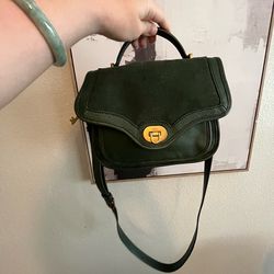 Fossil green leather cross body purse
