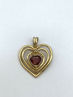 1" Gold heart pendant #12149