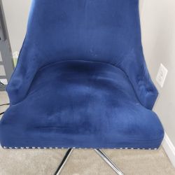 Velvet Blue Office Chair 